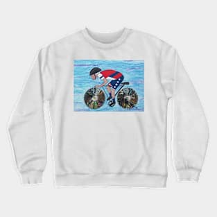 Bicycle Race by Harriette Knight Crewneck Sweatshirt